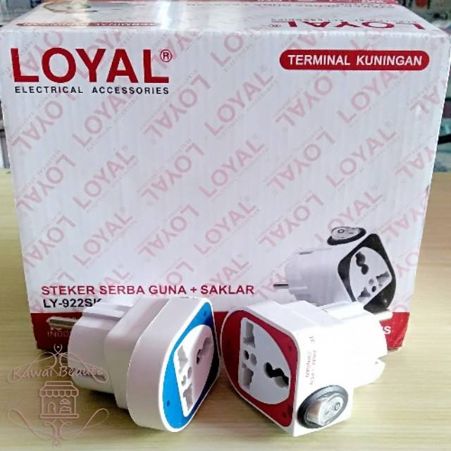 LY- 922 SK STEKER COLOKAN SERBAGUNA + SAKLAR  MULTI LOYAL STOP KONTAK