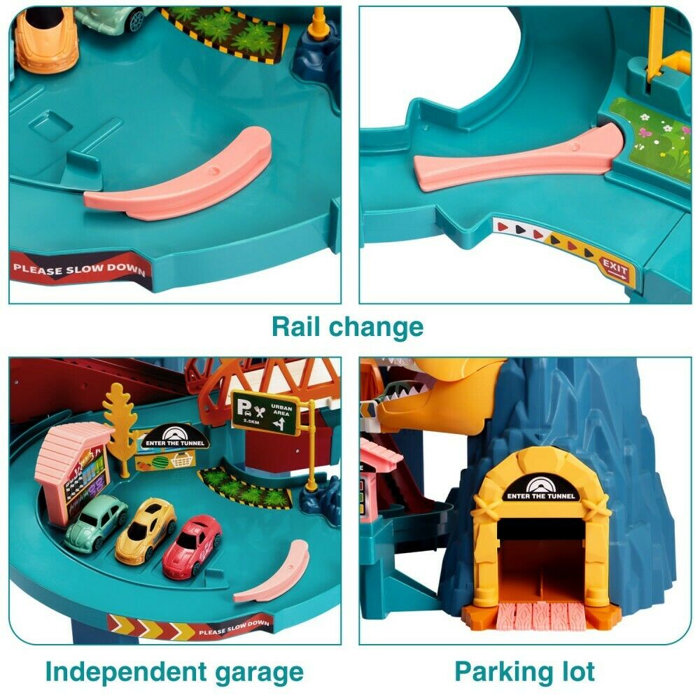 Mainan Dinosaurus Tempat Parkir Mobil Parking Garage