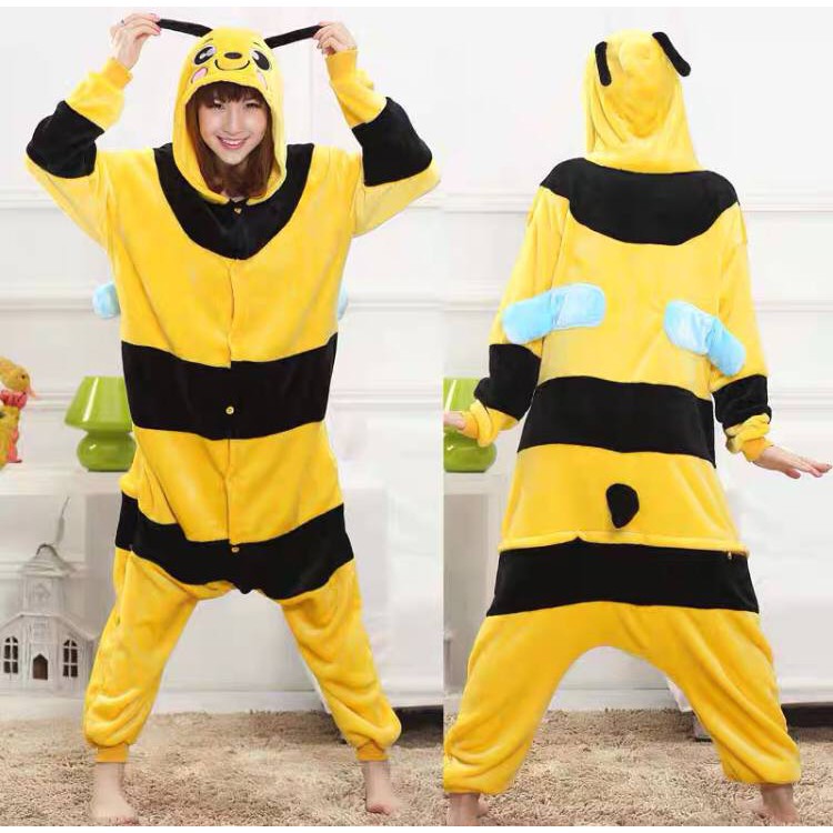 BAJU ONESIE KOSTUM BEE LEBAH PIYAMA KIGURUMI COSPLAY BAJU TIDUR