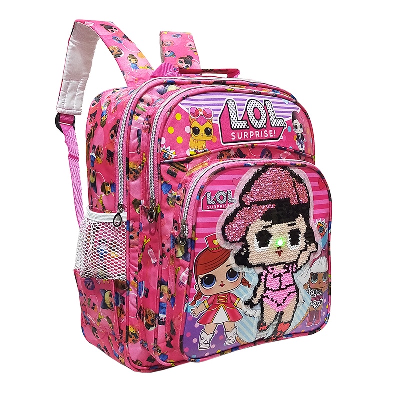 Tas Anak Ransel SEQUIN LOL - Tas Ransel Anak Sekolah SD Usap Karakter LOL