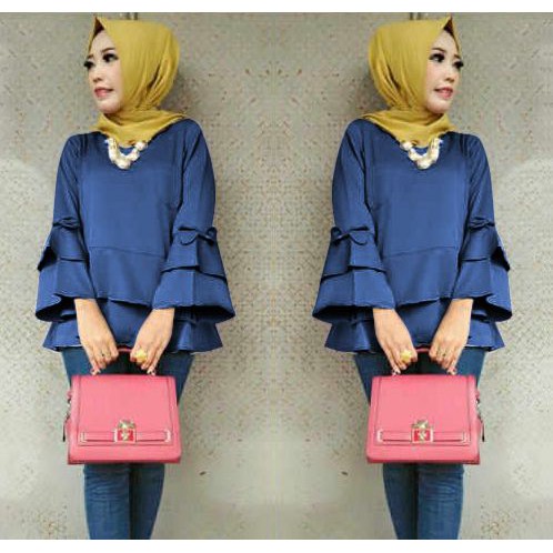 [Blouse Nasya varian warna  SW] blouse wanita wolly crepe TOSCA/ABU/MOCCA/MARON/BROKENWHITE/NAVY