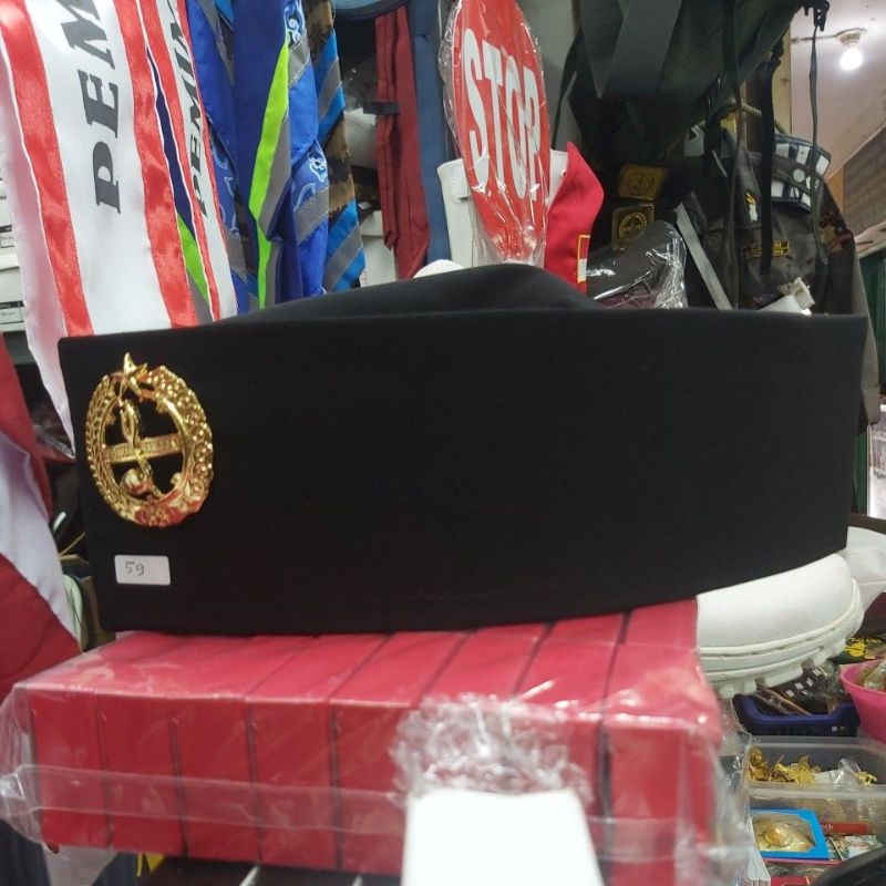 PECI PRAMUKA PEMBINA PUTRA KAIN DRILL TEBAL WARNA HITAM +EMBLEM BESAR COR TEBAL