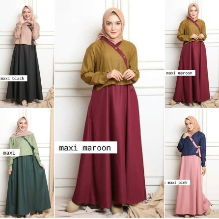 Gamis Wanita Bahan Moscrepe - Hanura Maxi / Kimora Dress