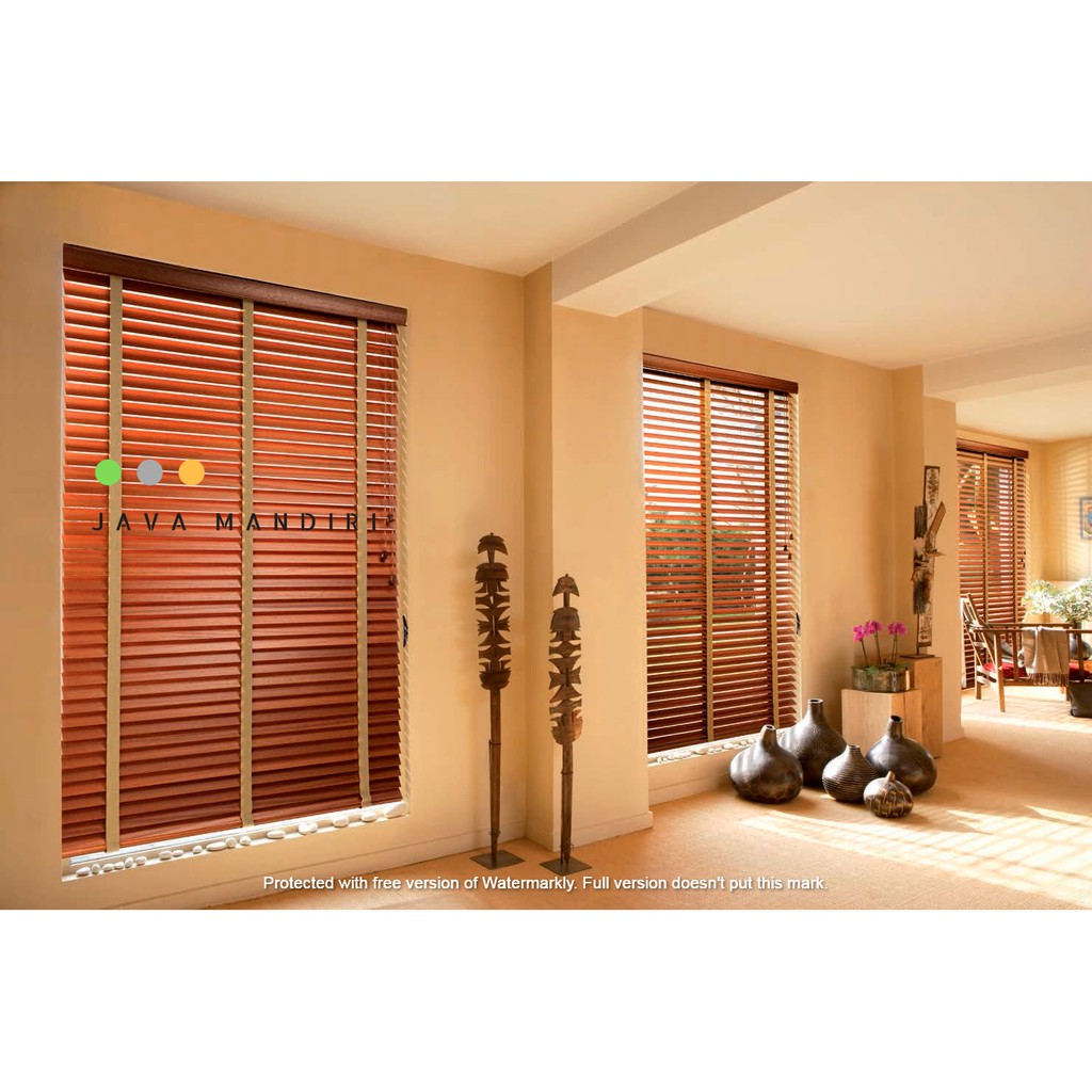 Custom Kayu  Wooden Blind Tirai  Jendela  Gulung Blinds 