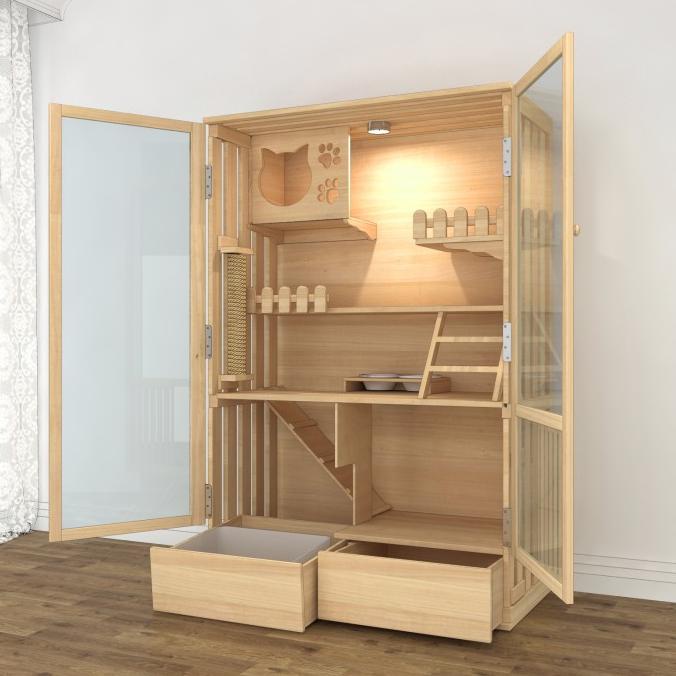 Kandang kucing kayu custom