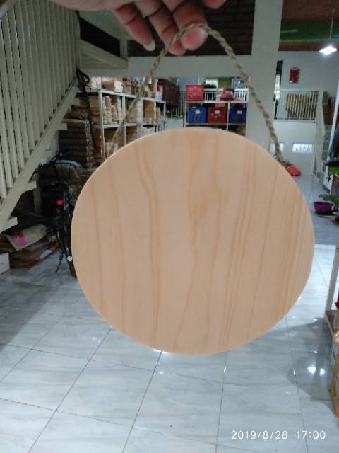 Talenan Kayu Pinus Tali model bulat diameter 25 cm / Talenan Lukis / Wooden Cutting Board