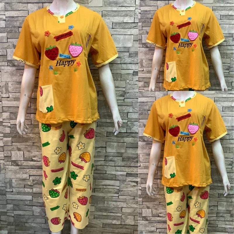 DAILILAN CP STANDAR | BAJU TIDUR | PIYAMA | COD-Yummy Kuning