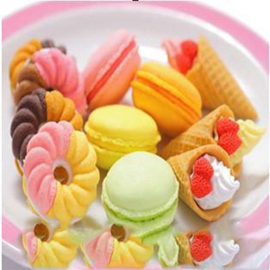 Penghapus Karet Atas Anak Lucu Hadiah Donat Dessert Sekolah Kantor Perlengkapan Alat Tulis Daun Alat Koreksi