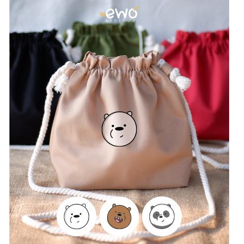 Tas Selempang Karakter We Bare Bear | Tas Serut Wanita | Tas karakter Ice Grizz Panda • PBG.26Au22м