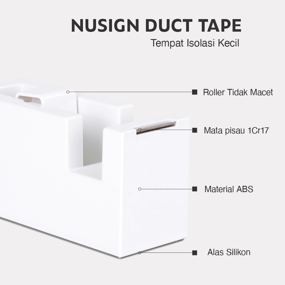 Nusign Dispenser Tape Isolasi Non Slip Pisau Tajam Warna-Warni NS121