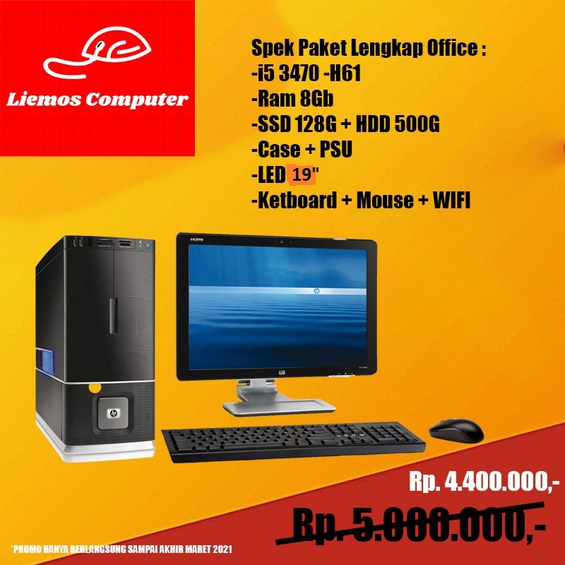 Paket Lengkap PC Office Sekolah Intel Core I5 Termurah