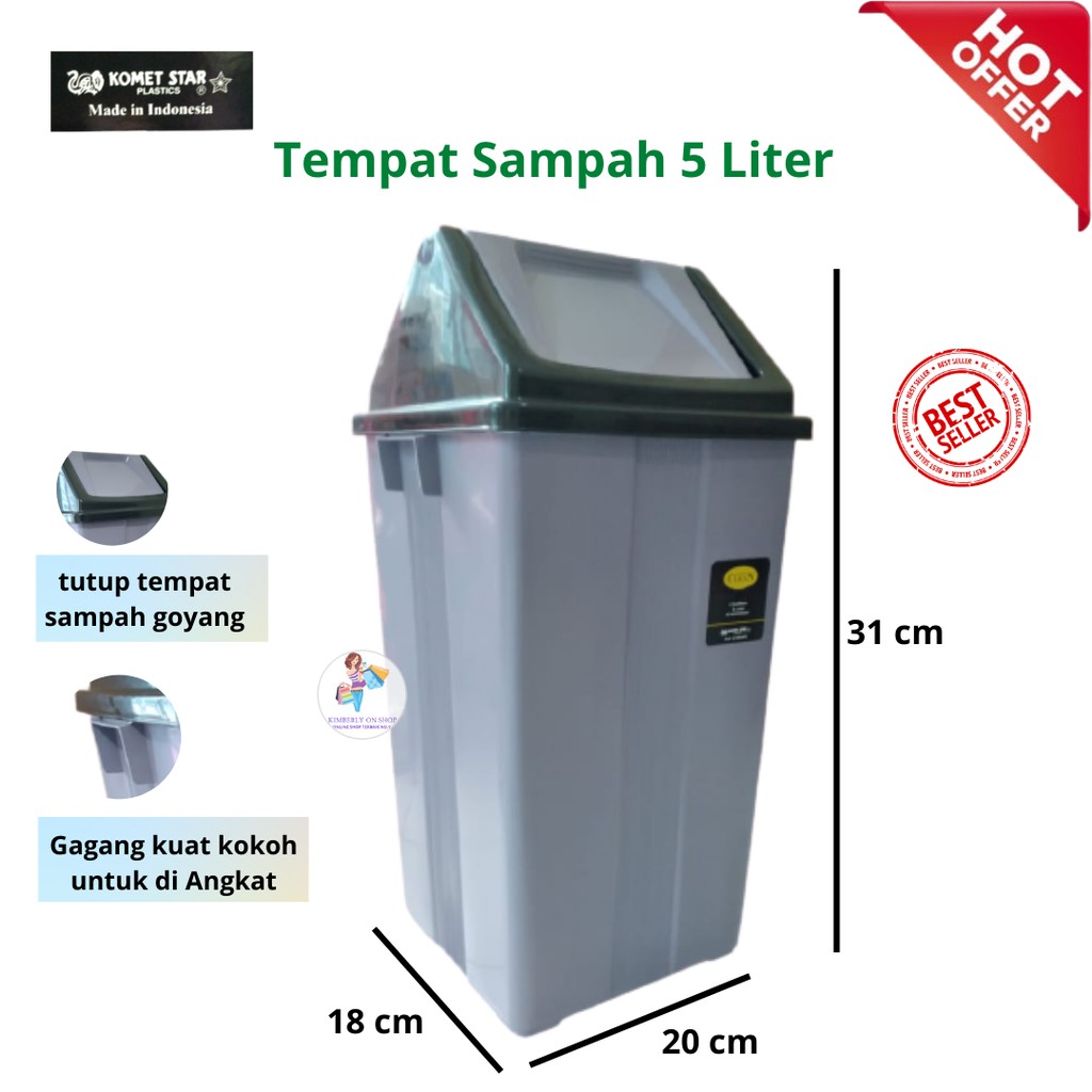 Tempat Sampah 5 Liter  Dustbin  Keranjang Sampah - KOMET