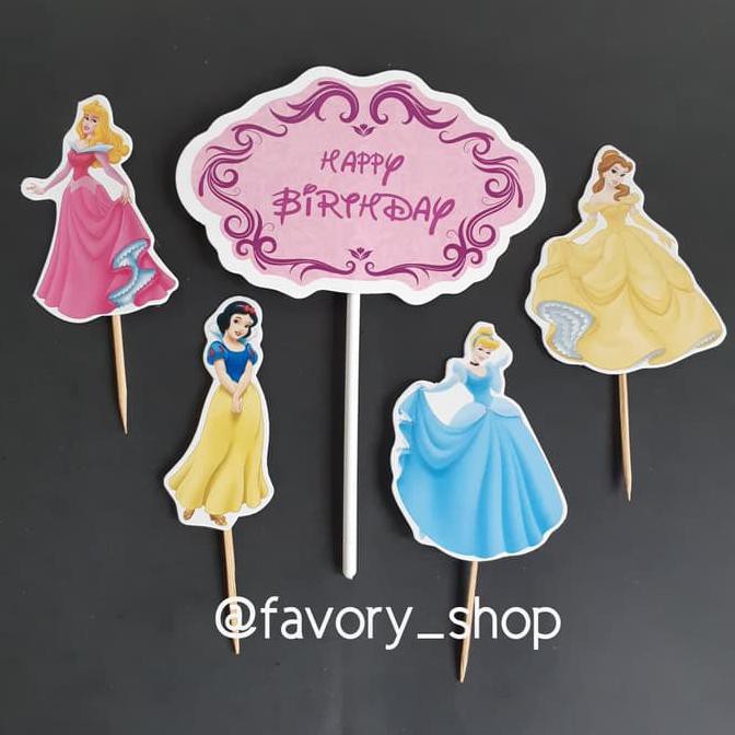 KUALITAS TERBAIK BONEKA ANAK BAYI☻ TOPPER SET PRINCESS 2 / HIASAN TUSUK KUE KARAKTER DISNEY