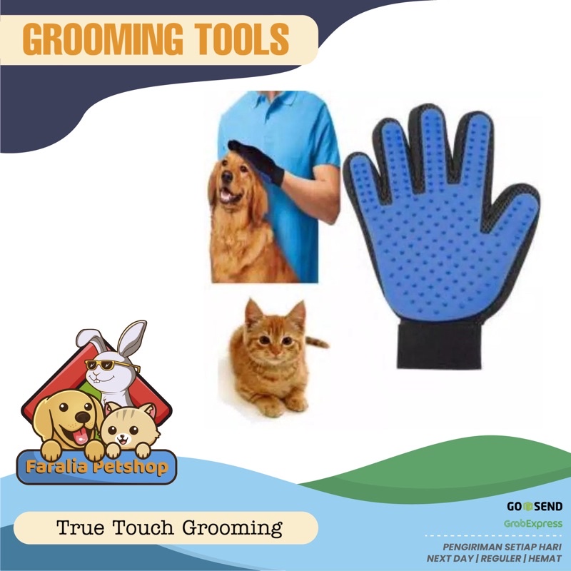 True Touch Pet Deshedding Glove Sarung Tangan Grooming Kucing Anjing Groom Cat Dog