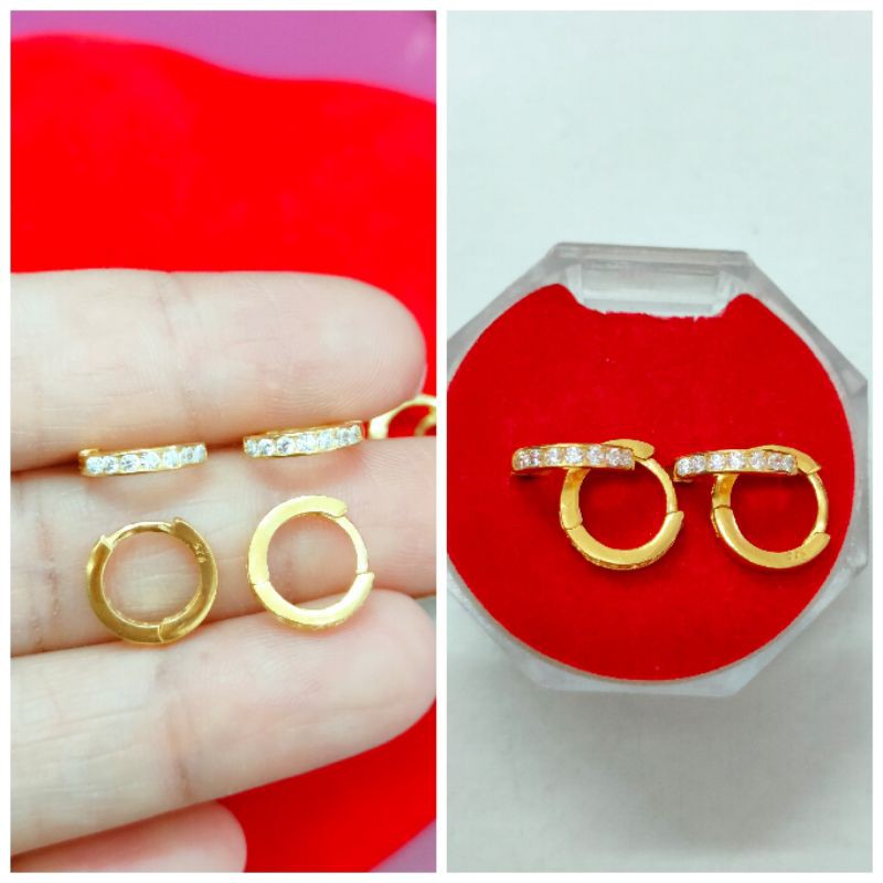 ANTING JEPIT DONAT MATA BARIS ( PERAK 925 ) LAPIS EMAS 24K