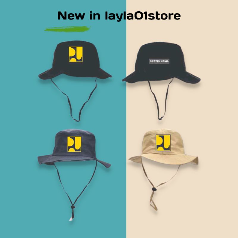 Topi rimba PUPR gratis nama bisa custem logo.