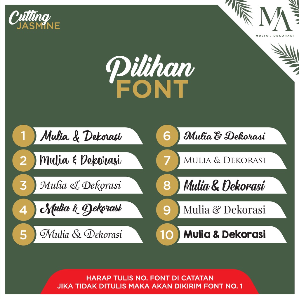 Tulisan Custom Nama Hiasan Dinding Dekorasi Kamar Lamaran Nikahan Ulang Tahun Tasyakuran Kertas Karton Jasmine