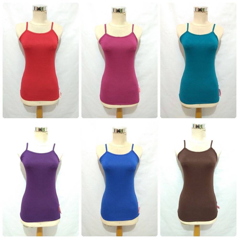 (L XL XXL) 12 PCS TANK TOP WANITA MURAH LUSINAN / SINGLET KAOS WANITA EXXEN