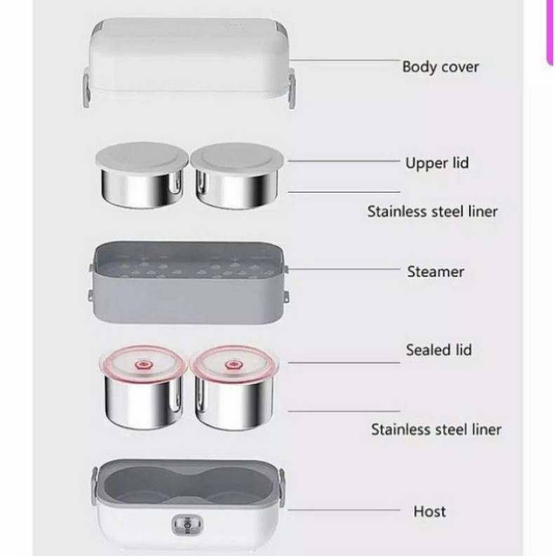 Idealife IL-110A Elektrik Kotak Makan Bekal Listrik Penghangat Makanan Lunch Box Electric Hangatkan Nasi Sayur Sup Bubur stainless garansi resmi