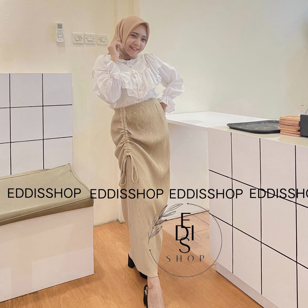 Rok Span Plisket /Rok serut span pleated/Korean Look/Rok Serut Casual/Rok Wanita Terlaris