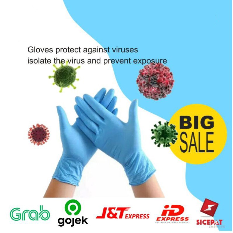 Sensi Sarung Tangan Karet Nitrile Blue Powder Free sarung tangan nitrile biru