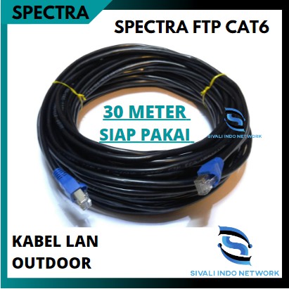 30 METER SPECTRA KABEL LAN FTP CAT6 OUTDOOR BLACK SIAP PAKAI