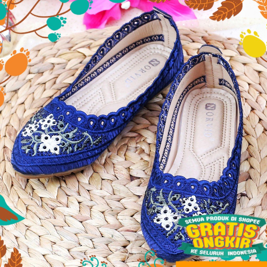 sepatu sendal pink salem grey ungu hijau muda tua dark light / Flat Shoes Casual NGS98/167