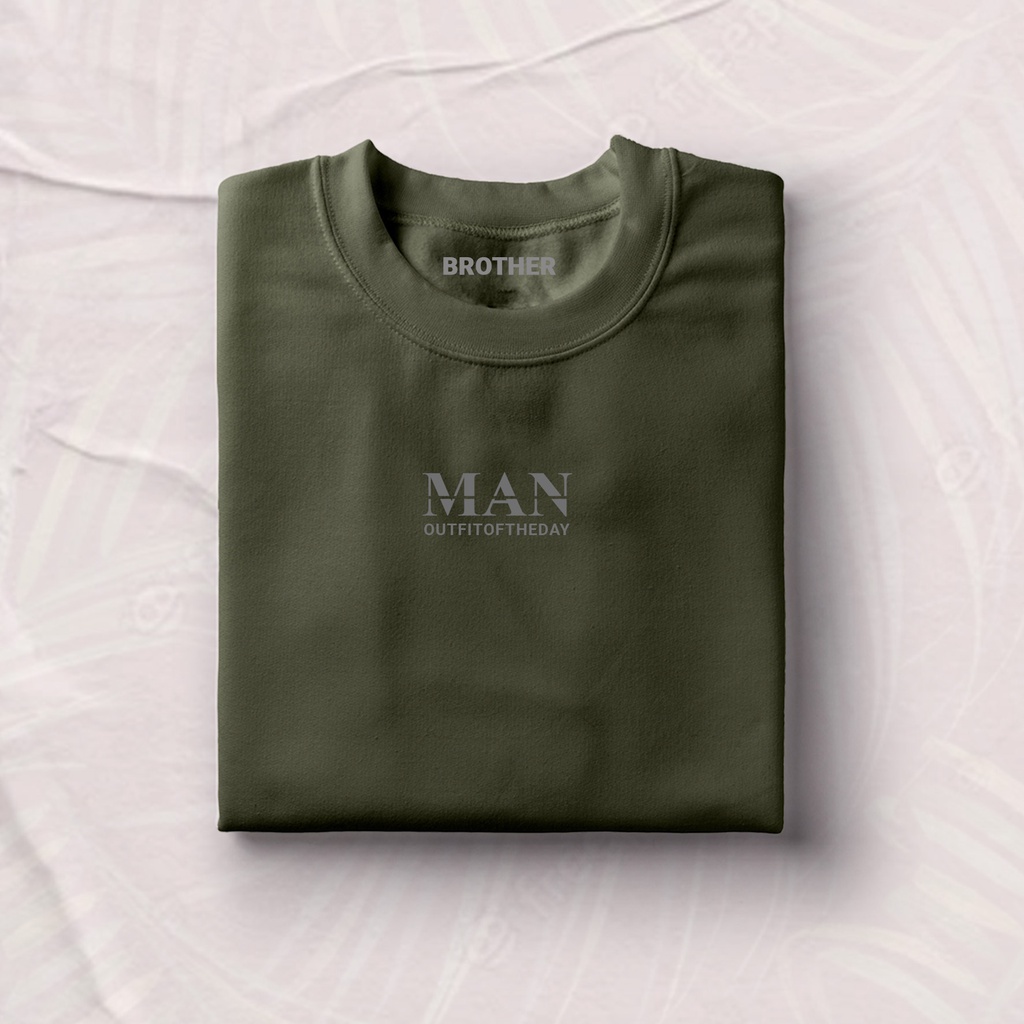 BROTHER STORE - Kaos Distro Pria - KAOS COWOK CEWEK - Kaos Kata Kata - Articel MAN TEXT ABU ABU Premium