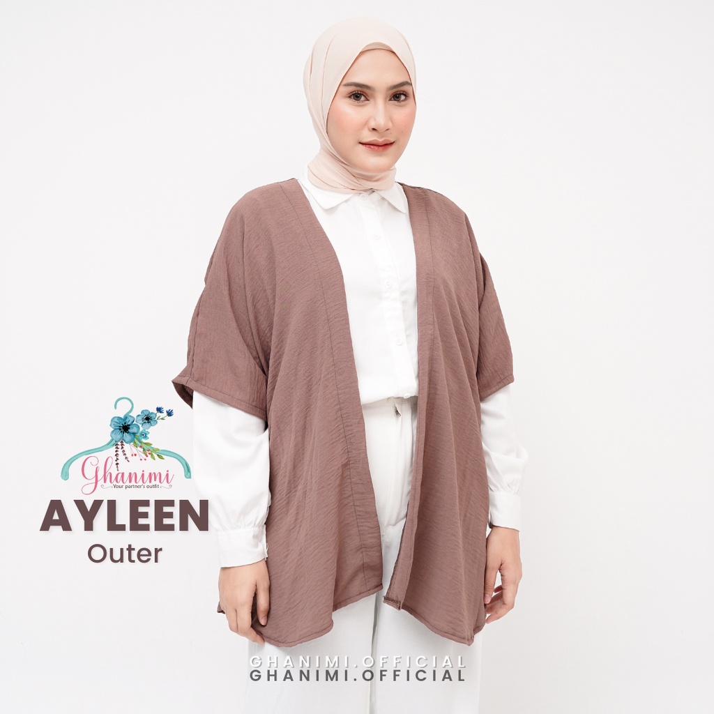 Ghanimi - Ayleen Outer / Outer polos lengan pendek katun crinkle / outer kondangan kekinian / outer casual formal daily / outer rompi murah