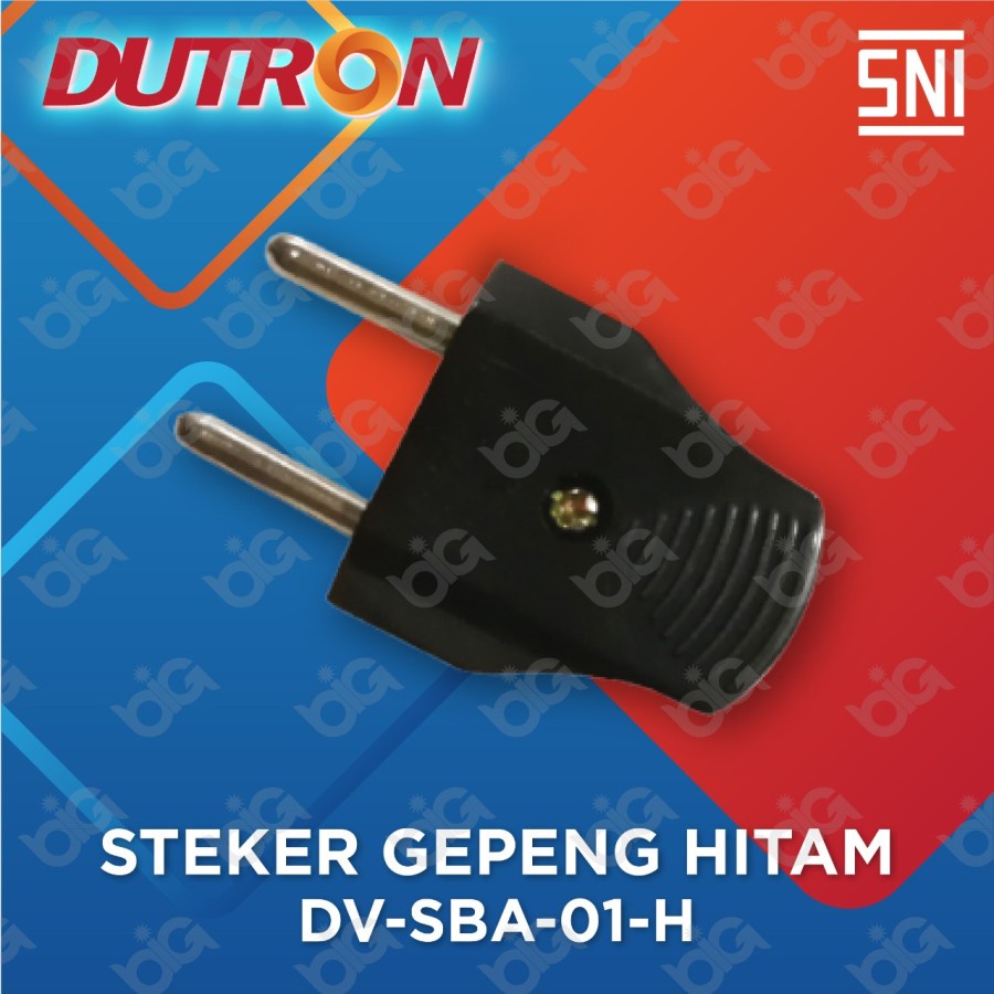 Steker Gepeng / Steker Biasa Dutron Warna HITAM - DV-SBA-01
