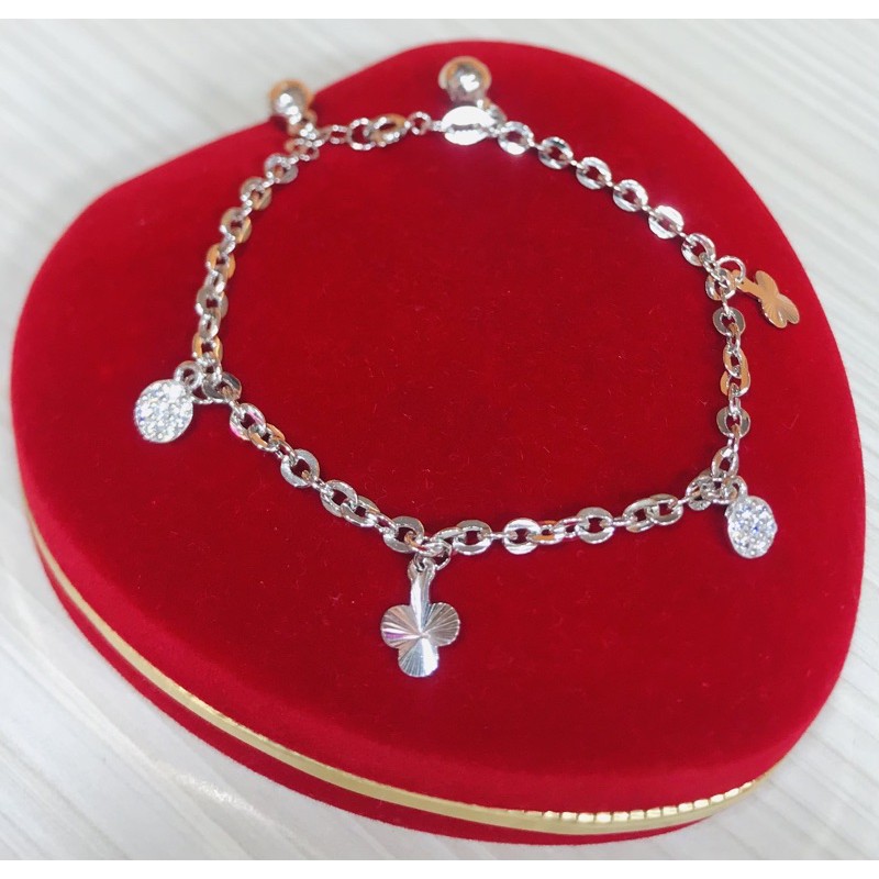 GELANG TANGAN MAINAN PERMTA SILVER925/PERHIASAN SILVER925 LAPIS EMAS PUTIH ASLI/GT154