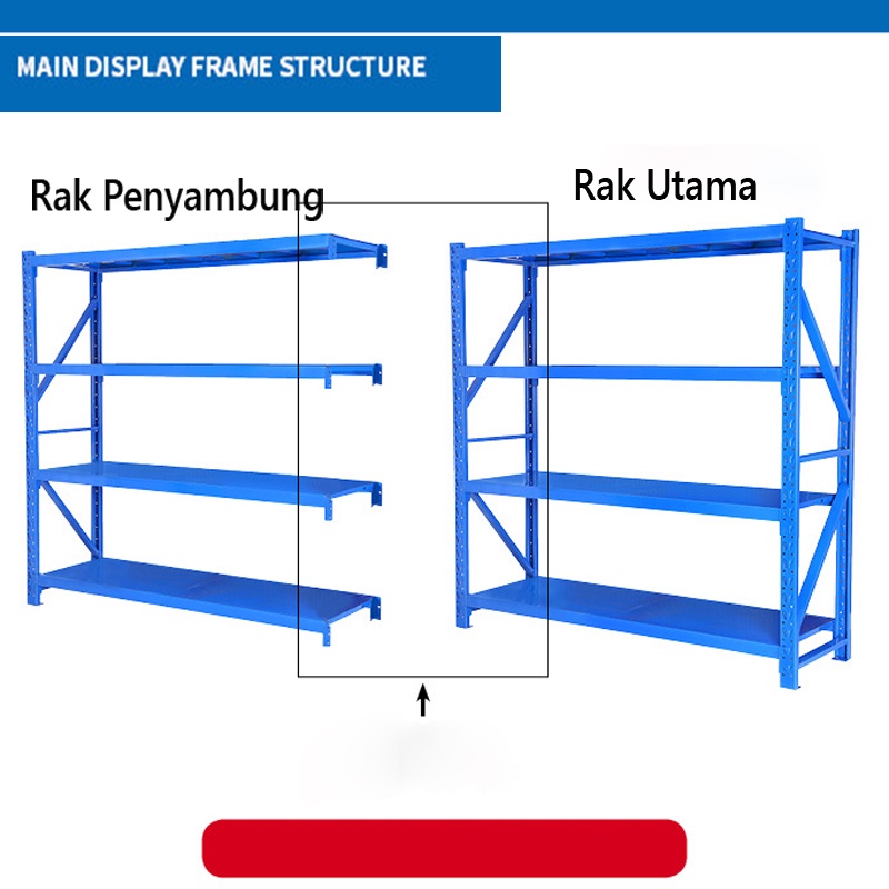 Rak Gudang Rak besi serbaguna / Rak siku 4 susun gantung serba besi