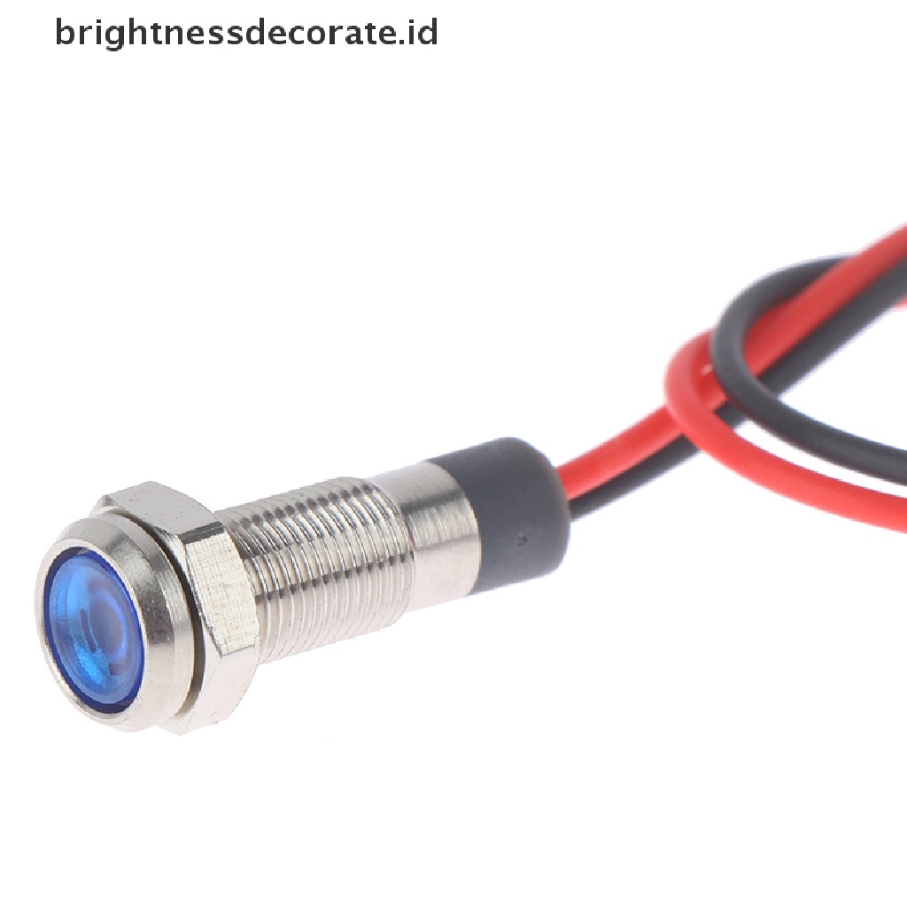 Lampu Indikator Peringatan Led P67 6mm 3v 5v 6v 12v 24v 220v Bahan Metal Tahan Air