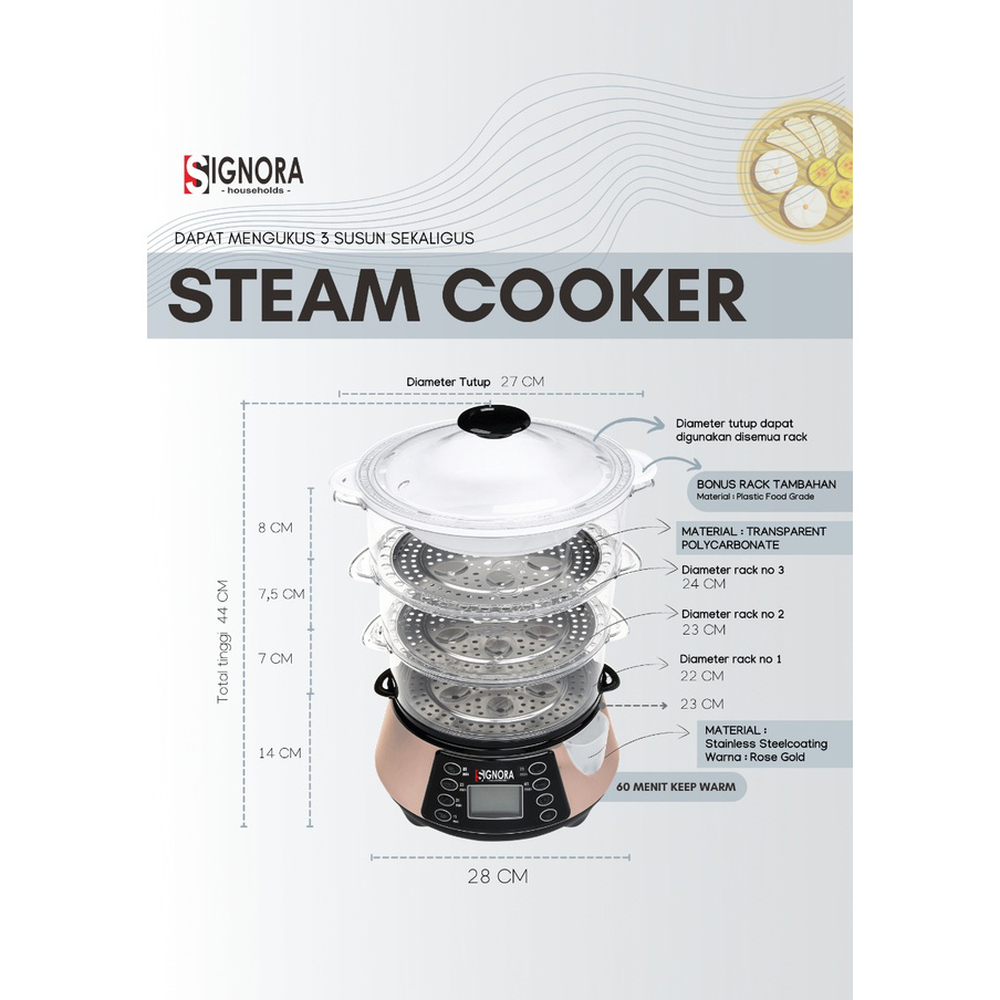 Steam Cooker Signora / Pengukus LIstrik Signora