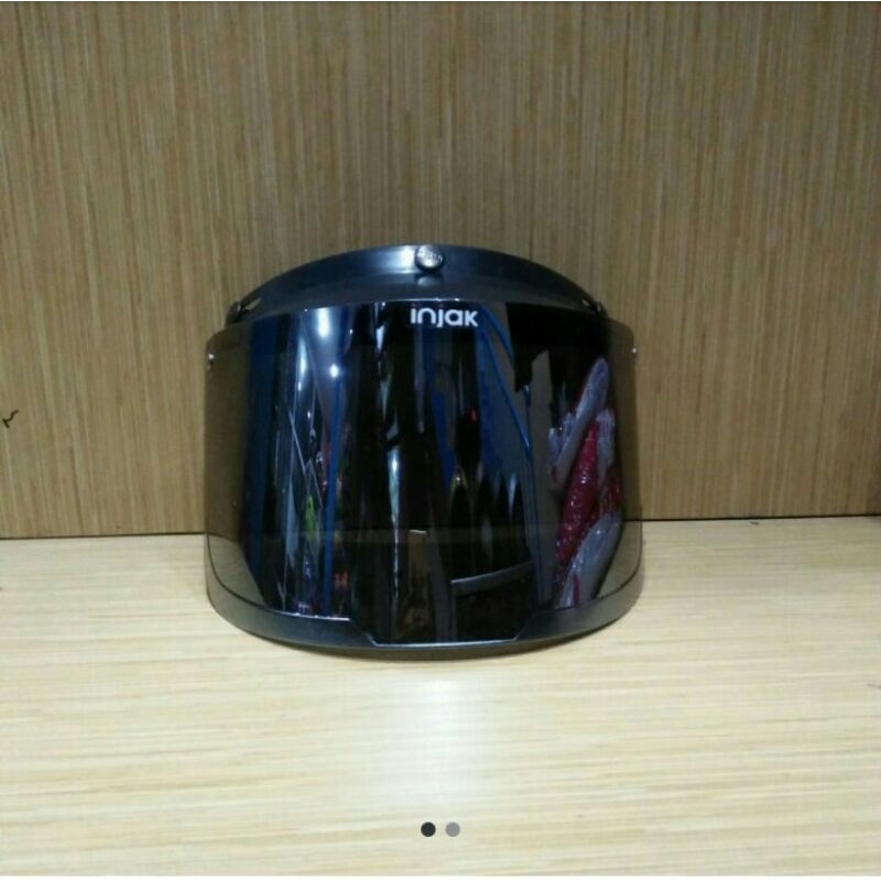 visor helm bogo flat silver merk injak