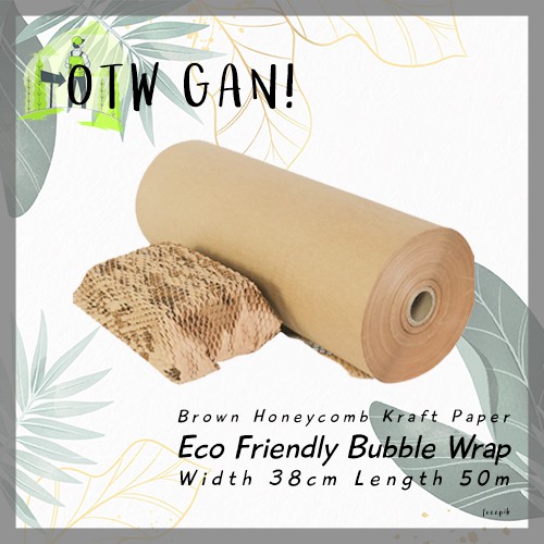Jual ECO FRIENDLY Bubble Wrap Kertas Cushioning Paper Kraft Uk 38cmx50m Pengganti