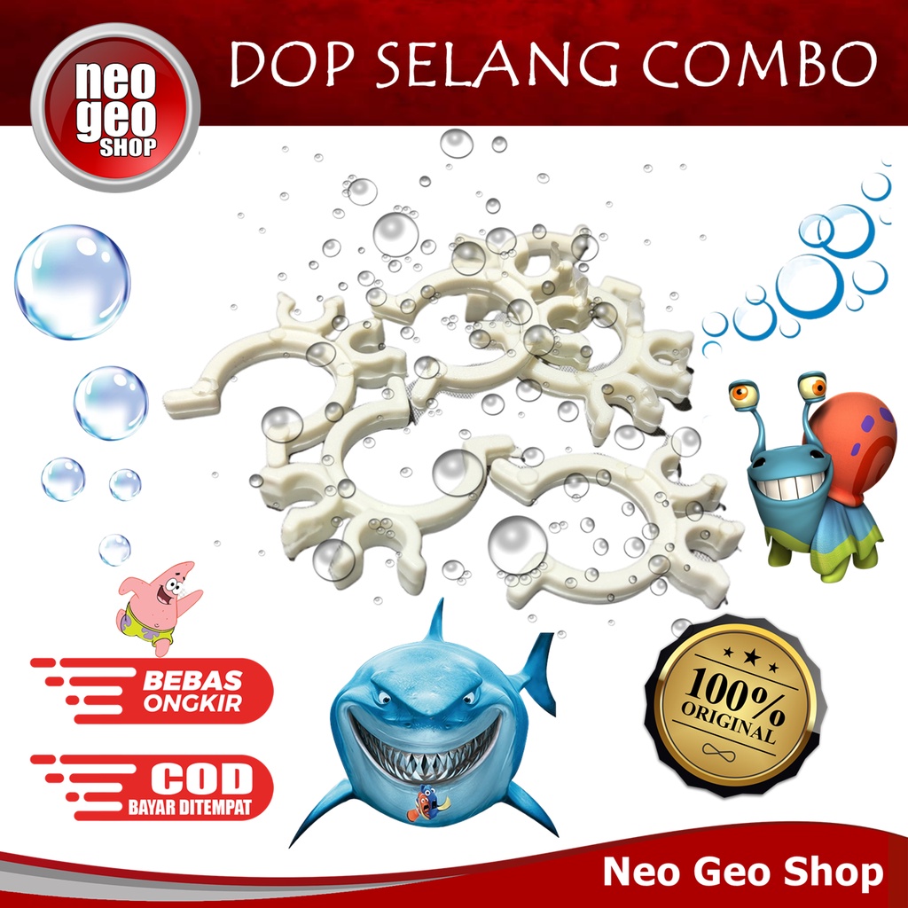 DOP SELANG COMBO tempelan penjepit klem aerator hidroponik aquarium aquascape