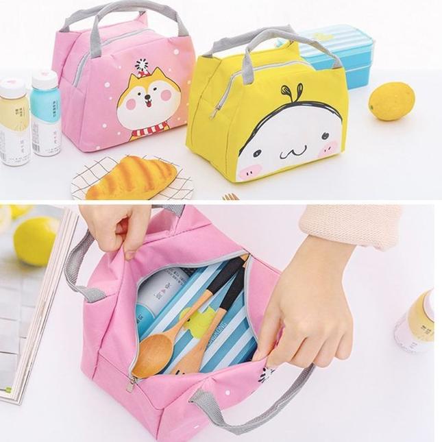 Produk Terviral Tas Bekal Cooler Bag Supermarket Anak Tahan Panas Korea Karakter Termos Motif Lucu Kotak Makan Asi