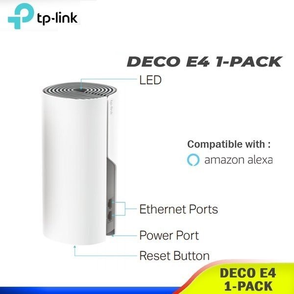 TP-LINK Deco E4 AC1200 1Pack Whole Home Mesh WiFi System isi 1pcs