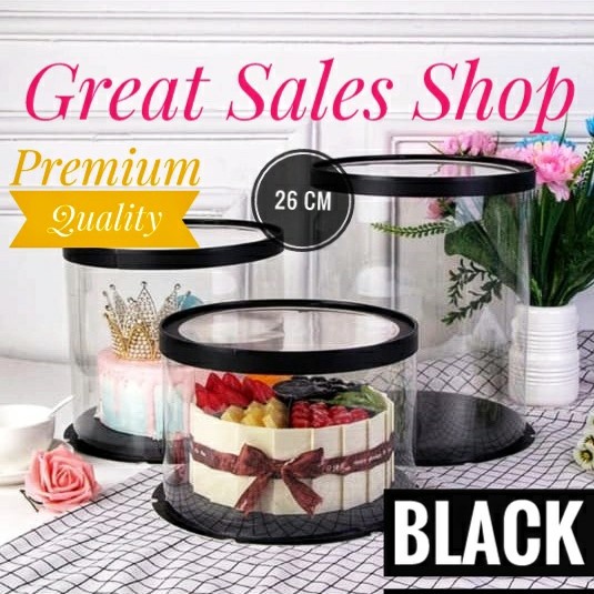 

Cake Box Bulat Dus Kue Kotak Kue Transparant Mika Pet Ukuran 26 Cm 057