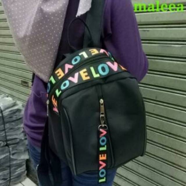 Backpack love mobyl tas ransel wanita tas ransel lokal batam tas mewah harga murah