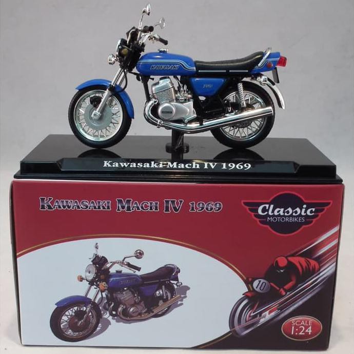 Promo Atlas 1 24 Kawasaki Mach Iv 1969 Blue Diecastkeren Diecastkoleksi Shopee Indonesia