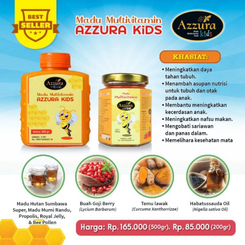 

Madu Azzura Kids -Madu Multivitamin anak cerdas madu anak