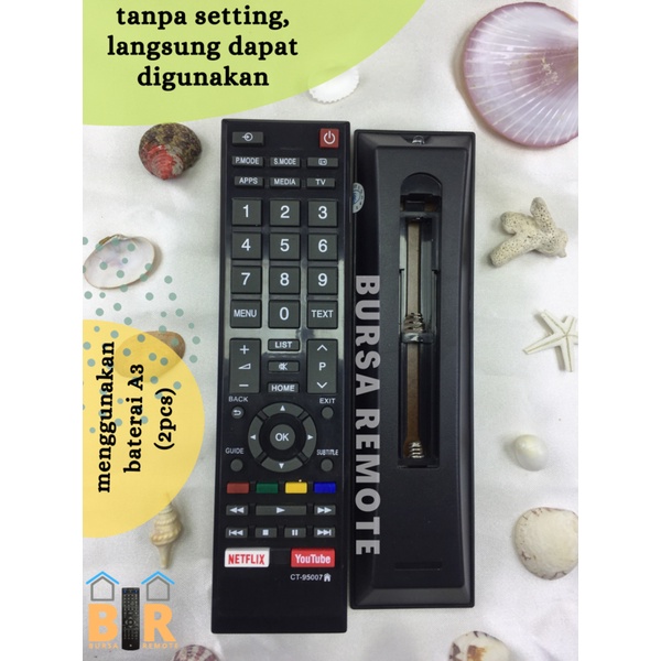 Remot / Remote TOSHIBA REGZA LED SMART TV ANDROID youtube netflix CT-95007 LCD LED