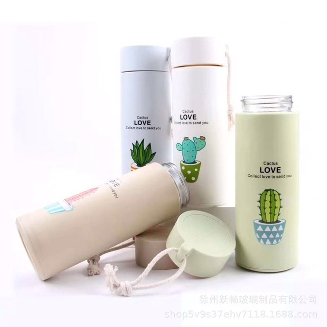 Serba Grosir Murah BKC kaktus botol minum kaca tali cactus souvenir warna lengkap