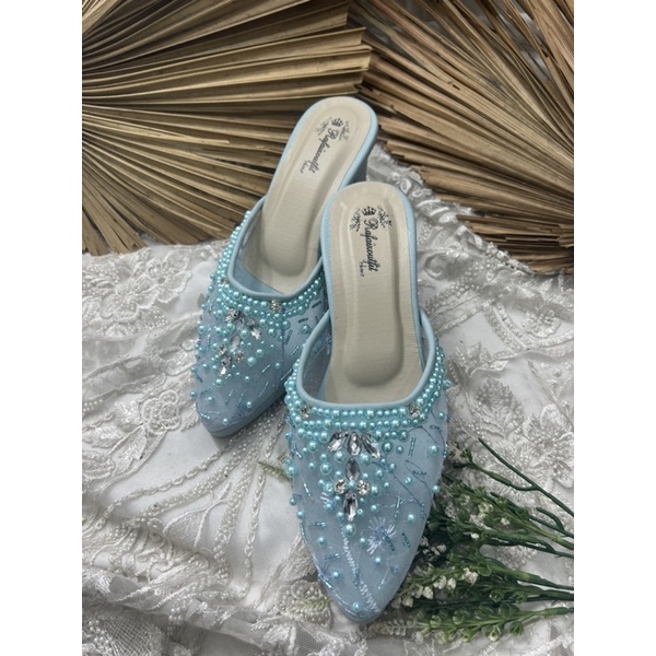 sepatu wanita Angela babyblue tinggi 7cm tahu