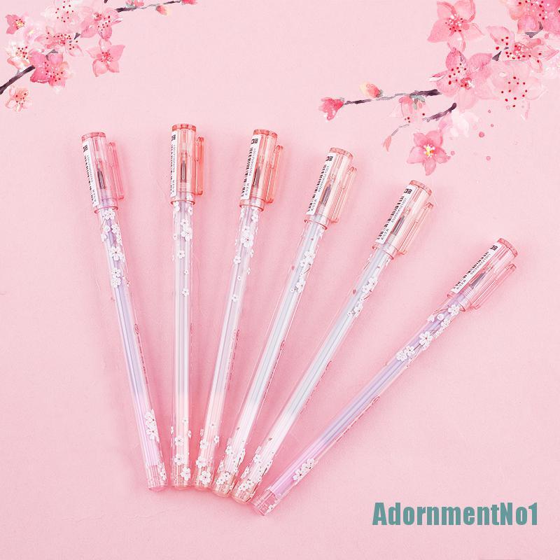 (AdornmentNo1) 4pcs Pulpen Gel Motif Bunga Sakura Untuk Kantor