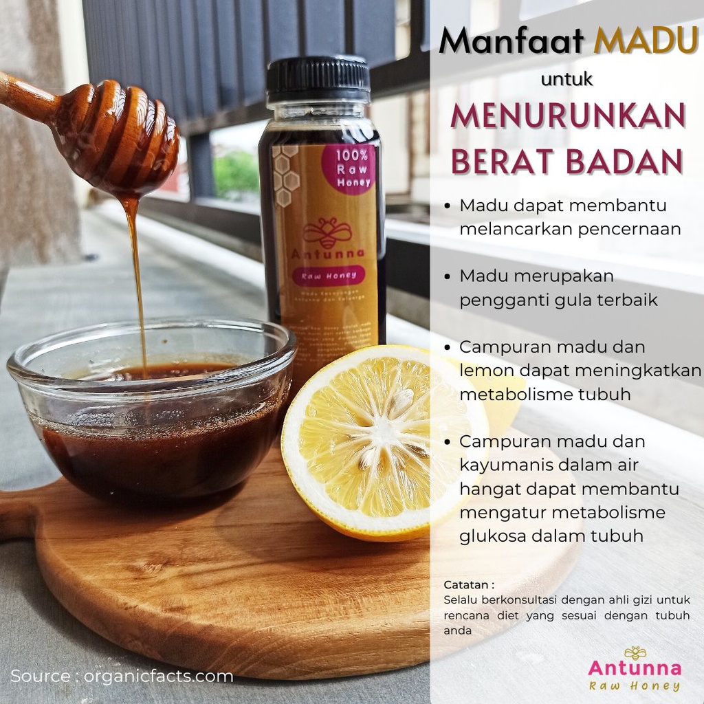 

Madu Murni 100%/ Antunna Raw Honey/ dijamin 100% Murni -- KHS