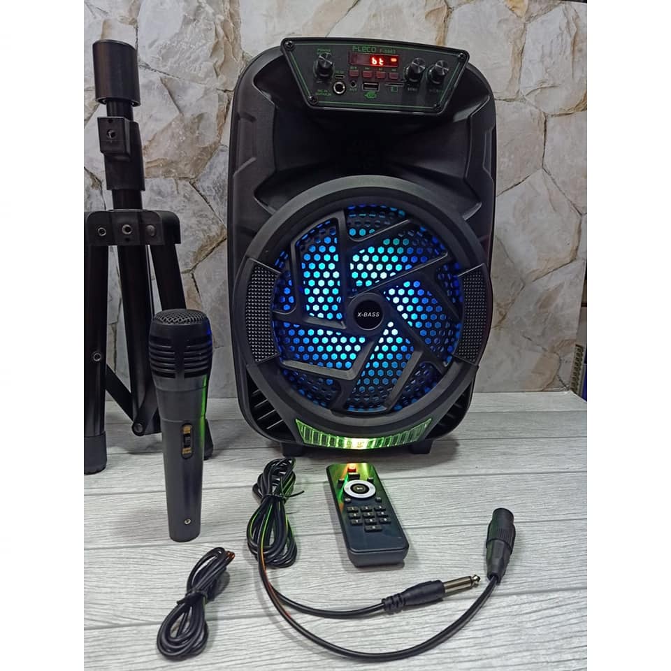 SPEAKER BLUETOOTH KARAOKE FLECO F 8863 STAND PLUS MIC &amp; REMOTE CONTROL