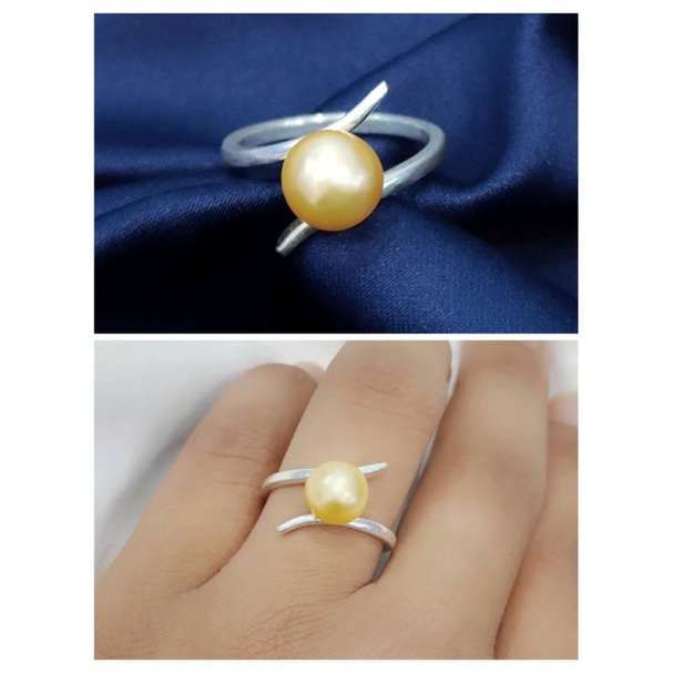 Cincin perak 925 mutiara air tawar asli lombok bersertifikat Aksesoris perak asli Cincin perak murni